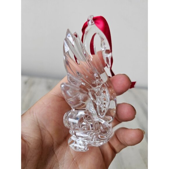 Waterford Crystal 7 swan bird ornament 12 days swimming Xmas tree - Picture 5 of 7